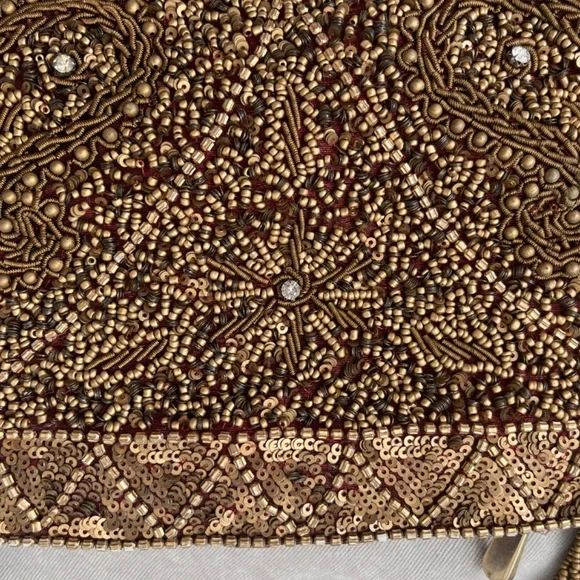 Beaded gold evening purse - Picture 5 of 7